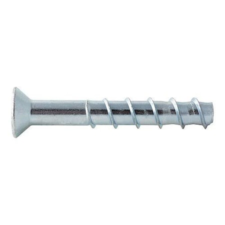 Dewalt Concrete Screw Anchor, 1/2" Dia., Flat, 3" L, Carbon Steel Zinc, 50 PK DEW PFM1411385
